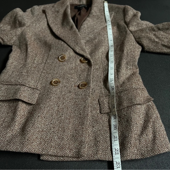 Talbots Herringbone Tweed Wool Beautiful Suit Blazer Career Jacket Like New 2 - Picture 13 of 15